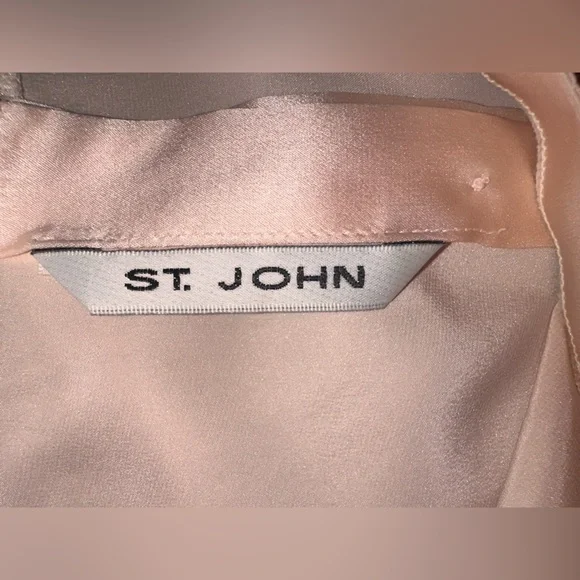 Vintage St John Knit Embroidered Cardigan // Floral Pale Pink Sweater Jacket - Picture 10 of 10